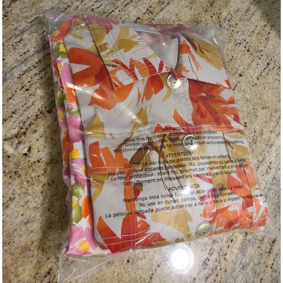 2~ Women's L Drapers & Damons Button Jackets Colorful Floral Stretch - Picture 11 of 11